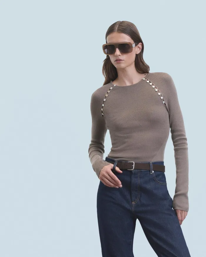 From Future Shirts TShirts and Tops Women Long Sleeve Top Taupe