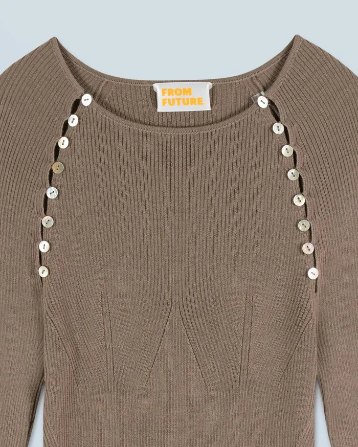 From Future Shirts TShirts and Tops Women Long Sleeve Top Taupe