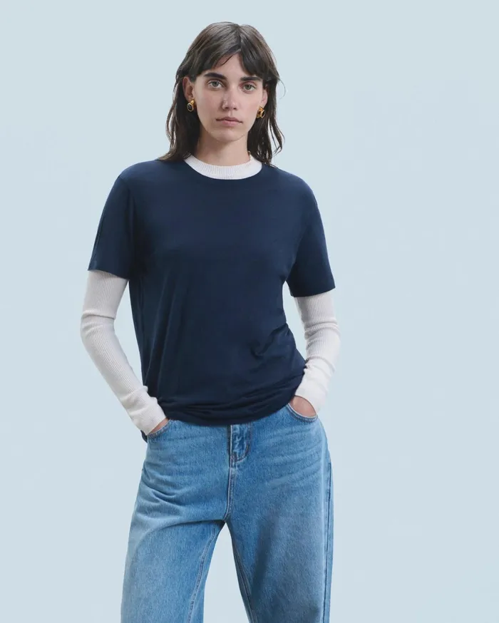 From Future Shirts TShirts and Tops Women Supima Crewneck TShirt Navy