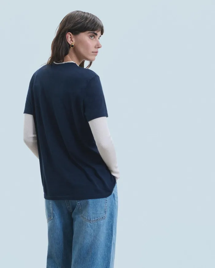 From Future Shirts TShirts and Tops Women Supima Crewneck TShirt Navy