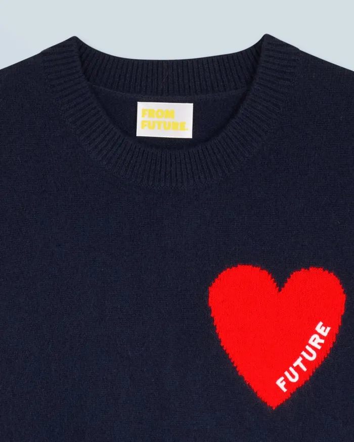 From Future Sleeveless Sweaters Women Light Heart Sleeveless Sweater Navy