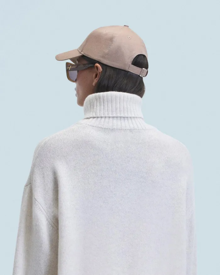 From Future Tote Bags Embroidered Heart Curved Visor Cap Taupe