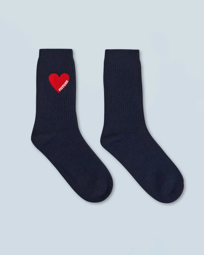 From Future Tote Bags MidCalf Heart Socks Navy