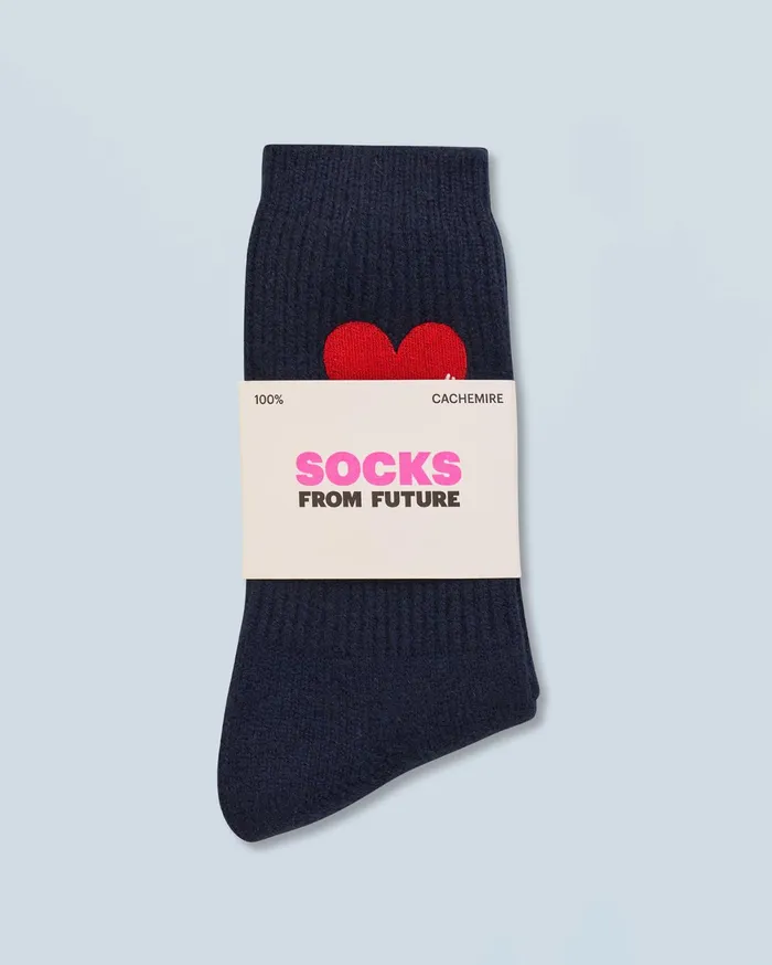 From Future Tote Bags MidCalf Heart Socks Navy