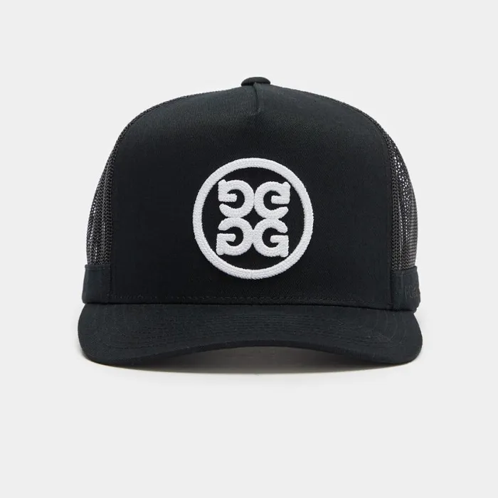 GFORE Hats Men CIRCLE G039S COTTON TWILL TALL TRUCKER HAT Onyx