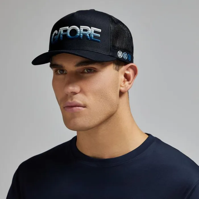 GFORE Hats MenWomen 3D OMBR GFORE COTTON TWILL TRUCKER HAT Ink