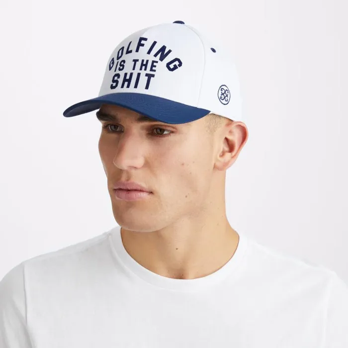 GFORE Hats MenWomen GOLFING IS THE SHT STRETCH TWILL SNAPBACK HAT Snow