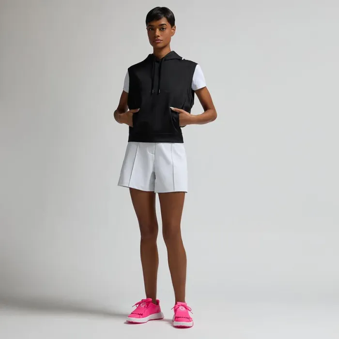GFORE Hoodies and Tees Women PRAY FOR BIRDIES DOUBLE KNIT BRUSHED BACK CROPPED SLEEVELESS HOODIE Onyx GFORE Hoodies and Tees Women PRAY FOR BIRDIES DOUBLE KNIT BRUSHED BACK CROPPED SLEEVELESS HOODIE Onyx