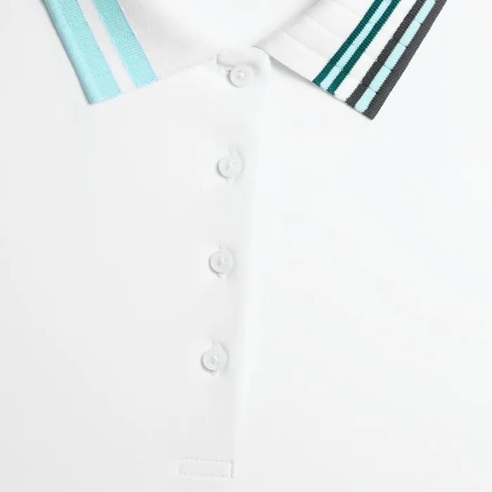 GFORE Polos and Shirts Women CONTRAST RIB COLLAR SILKY TECH NYLON POLO Snow GFORE Polos and Shirts Women CONTRAST RIB COLLAR SILKY TECH NYLON POLO Snow