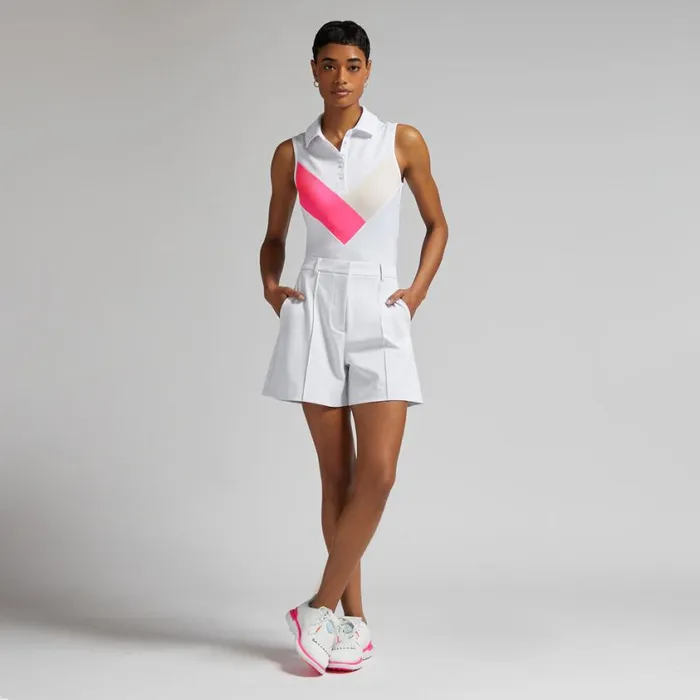 GFORE Polos and Shirts Women MULTI V TECH JERSEY SLEEVELESS POLO Knockout Pink GFORE Polos and Shirts Women MULTI V TECH JERSEY SLEEVELESS POLO Knockout Pink