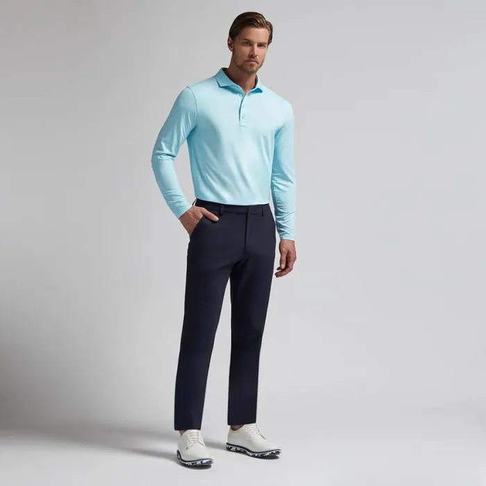 GFORE Polos Men MLANGE ICE NYLON LONG SLEEVE POLO Powder Melange