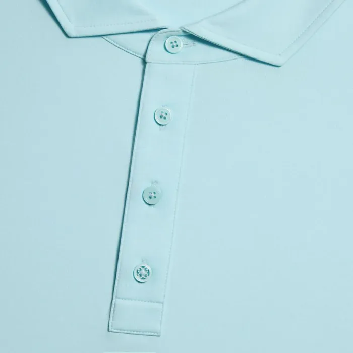 GFORE Polos Men MLANGE ICE NYLON LONG SLEEVE POLO Powder Melange
