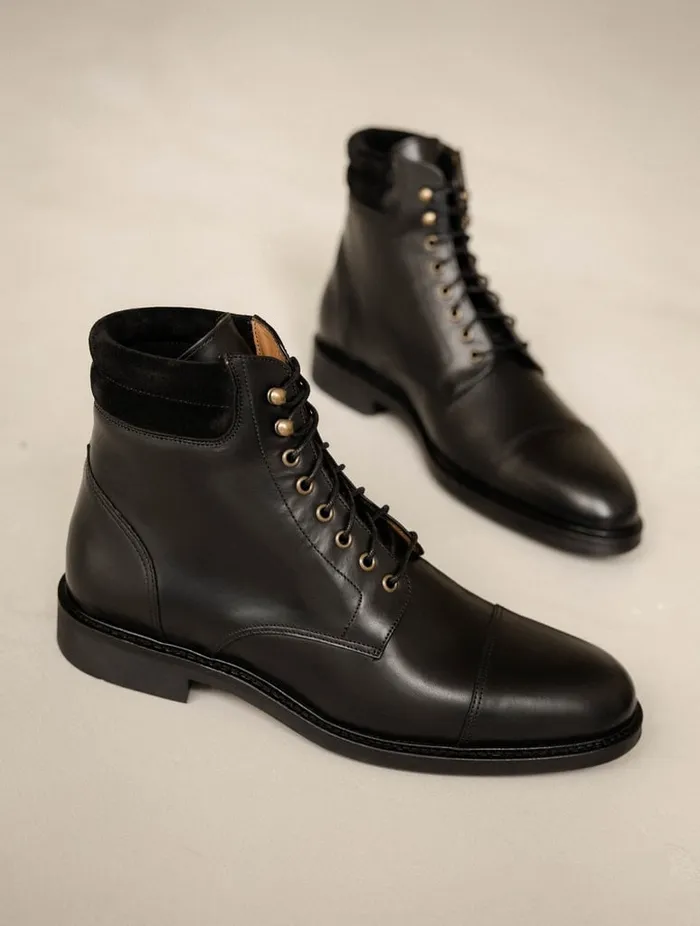 Gilford Intense Black Men Bobbies Boots