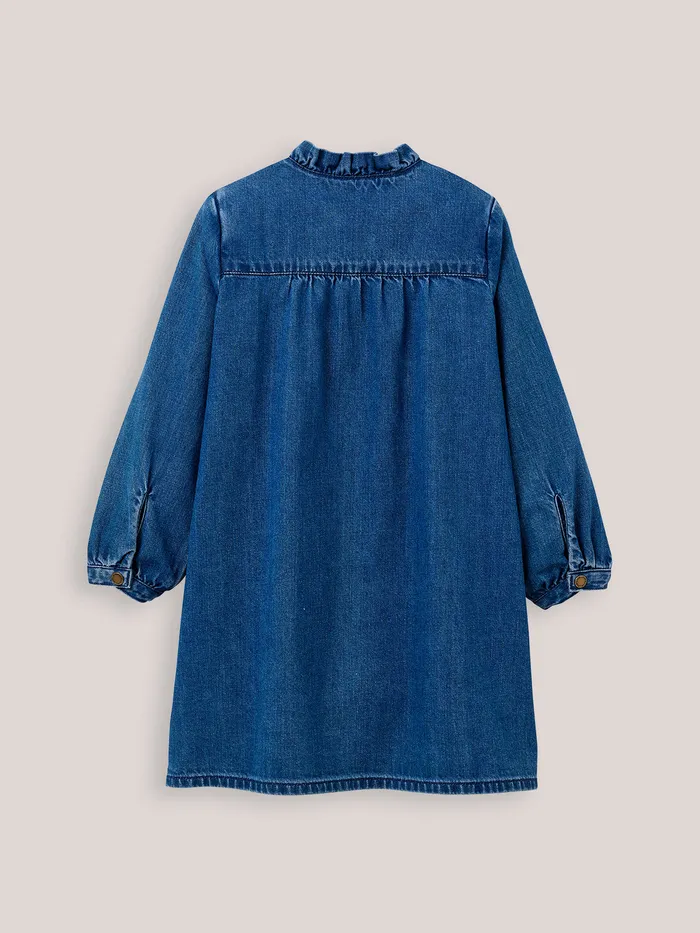Girls Cyrillus Clothing Denim Shirtdress Denim Stone