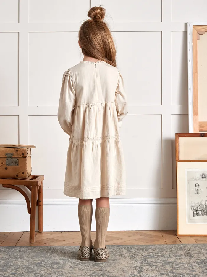 Girls Cyrillus Clothing Heirloom Dress Ecru