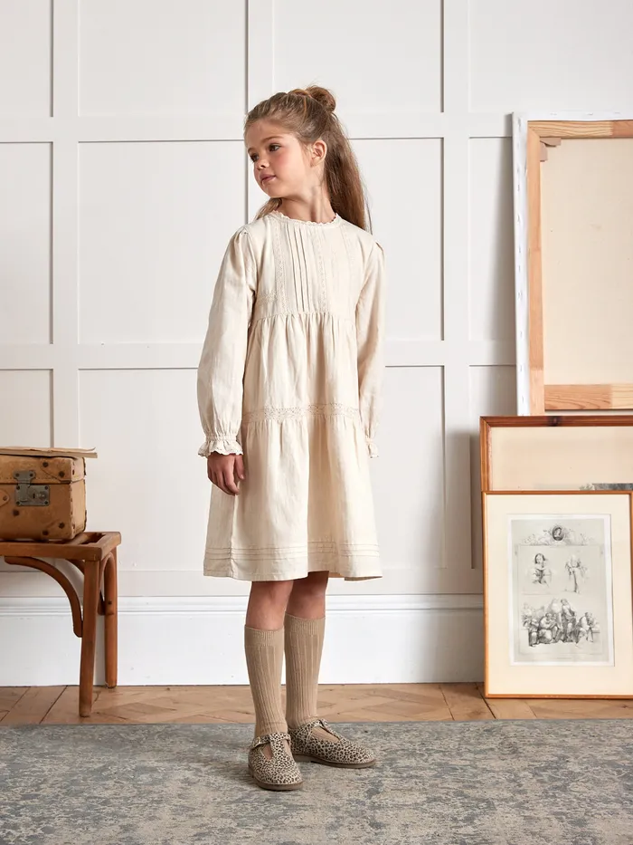 Girls Cyrillus Clothing Heirloom Dress Ecru