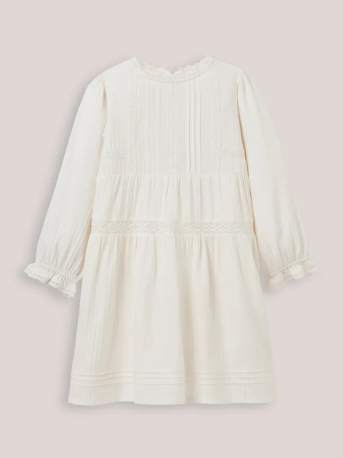 Girls Cyrillus Clothing Heirloom Dress Ecru