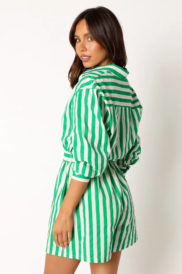Gloria Playsuit 8211 Green Stripe Green Stripe Jumpsuits and Playsuits petalandpup Women