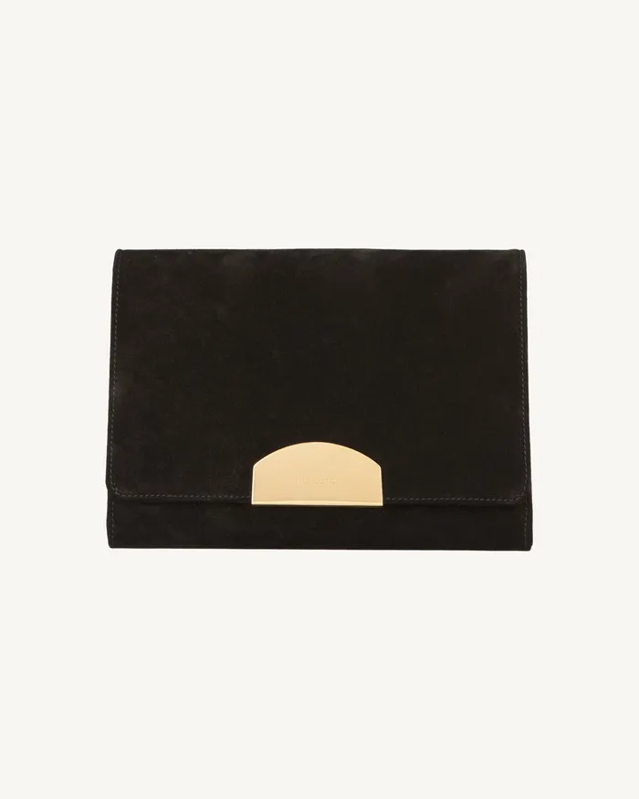 Handbags Women Nili Lotan LE AGNES CLUTCH Black And Gold