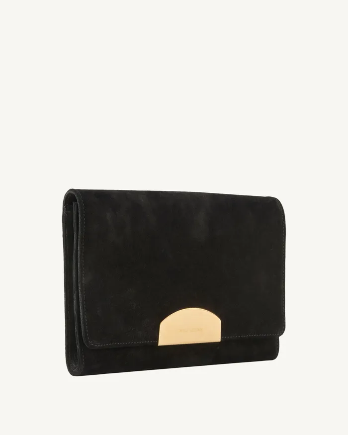 Handbags Women Nili Lotan LE AGNES CLUTCH Black And Gold