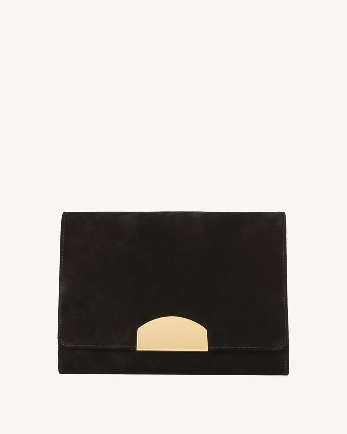 Handbags Women Nili Lotan LE AGNES CLUTCH Black And Gold