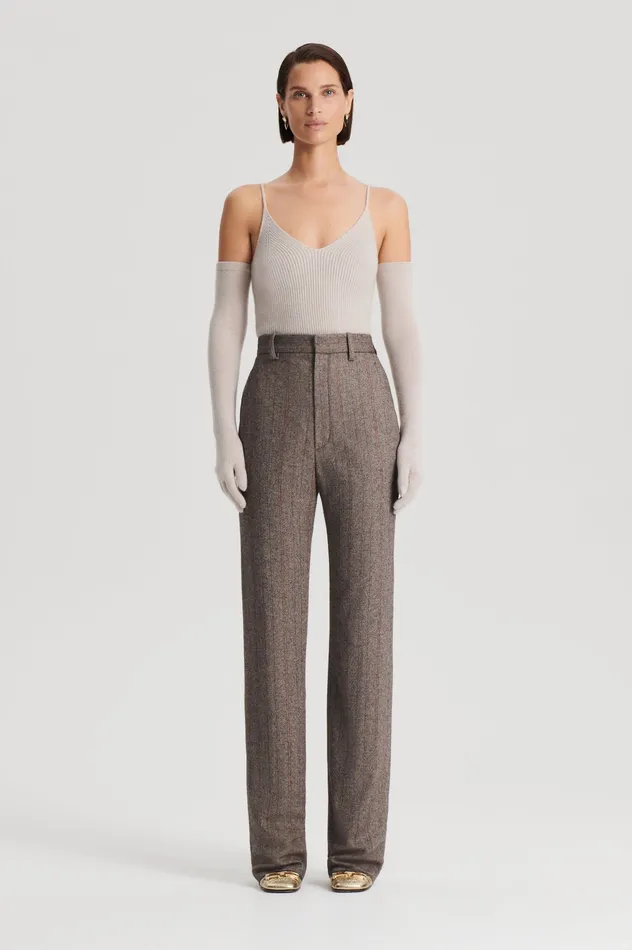 HERRINGBONE WEAVE TROUSER MORO Trousers Scanlan Theodore Women