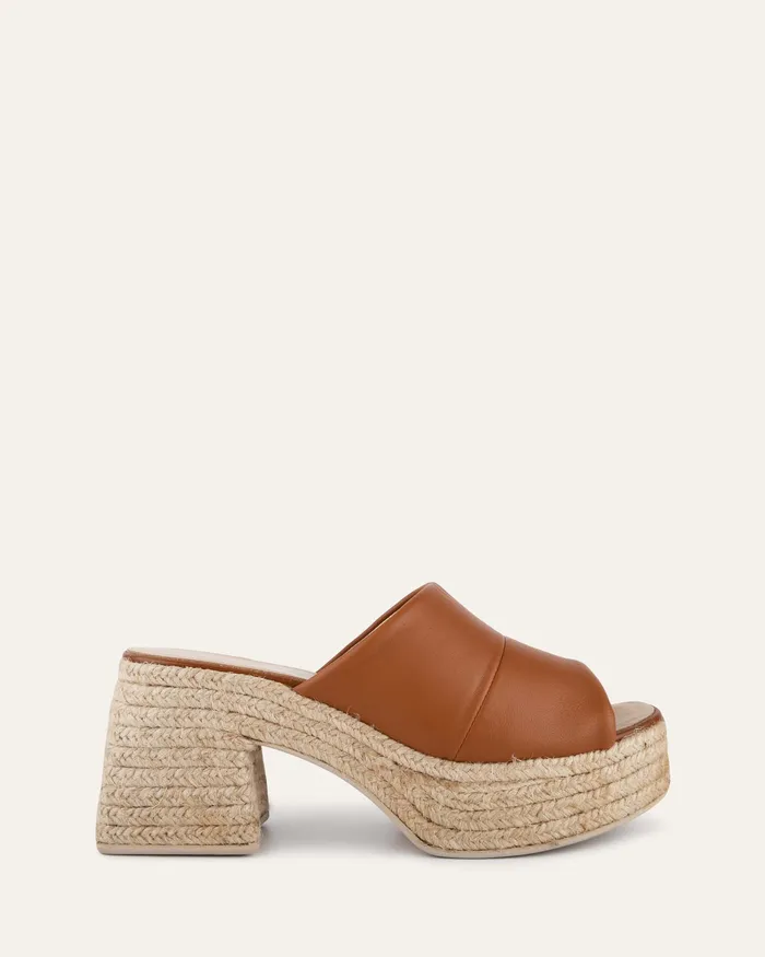 HIGH SANDALS Women jomercer Kristen high heel espadrille sandals tan leather