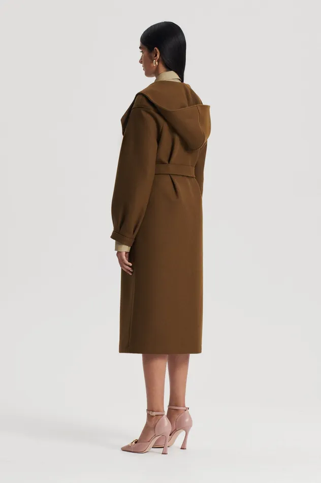 HOODED DUFFLE KHAKI Coats Scanlan Theodore Women HOODED DUFFLE KHAKI Coats Scanlan Theodore Women