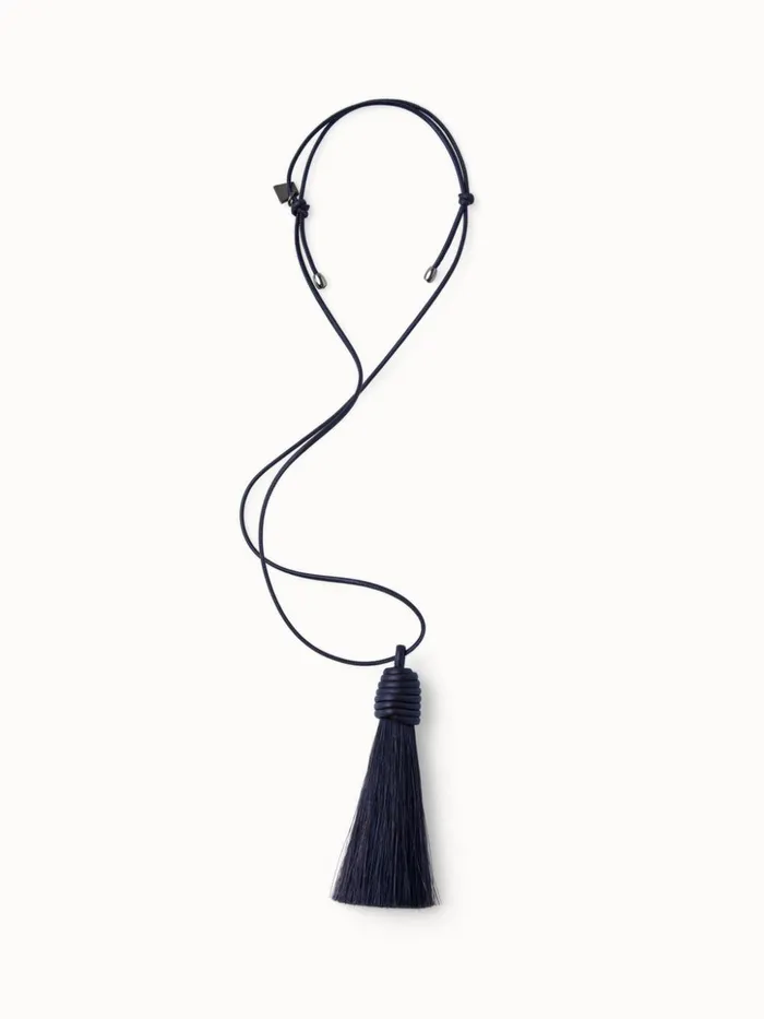 Horsehair Necklace Navy Women Akris Necklaces