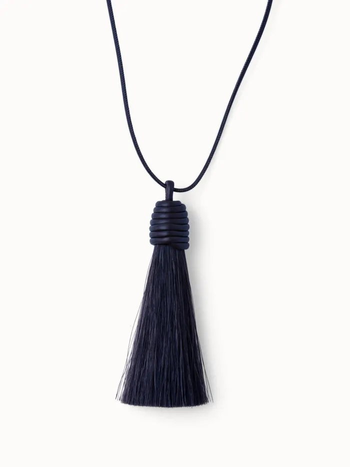 Horsehair Necklace Navy Women Akris Necklaces