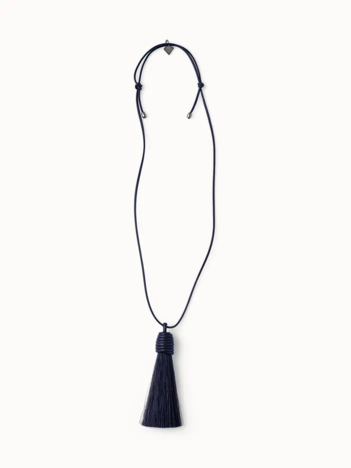 Horsehair Necklace Navy Women Akris Necklaces