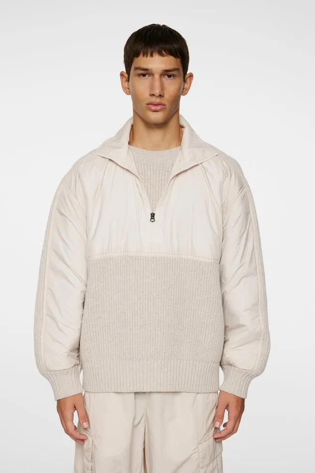 JLindeberg Cole Hybrid Knit Quarter Zip Men Knitwear