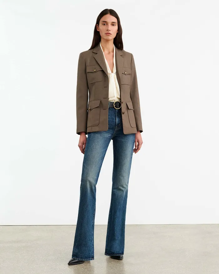 Jackets and Blazers Nili Lotan Women NELSON JACKET Taupe Grey