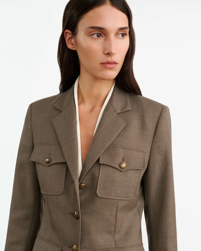 Jackets and Blazers Nili Lotan Women NELSON JACKET Taupe Grey