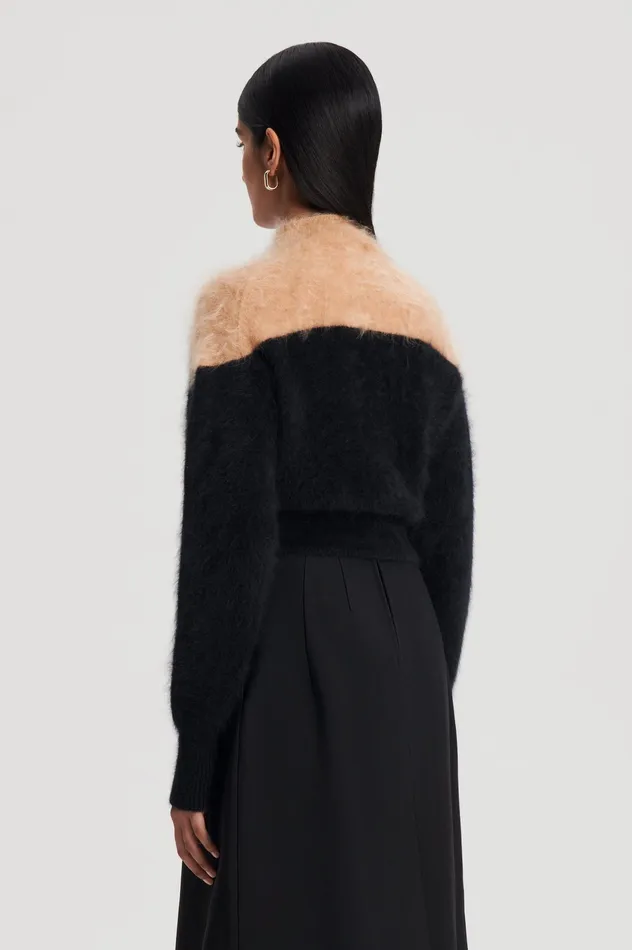 Jackets CASHMERE BRUSHED CARDIGAN BLACKCAMEL Scanlan Theodore Women Jackets CASHMERE BRUSHED CARDIGAN BLACKCAMEL Scanlan Theodore Women