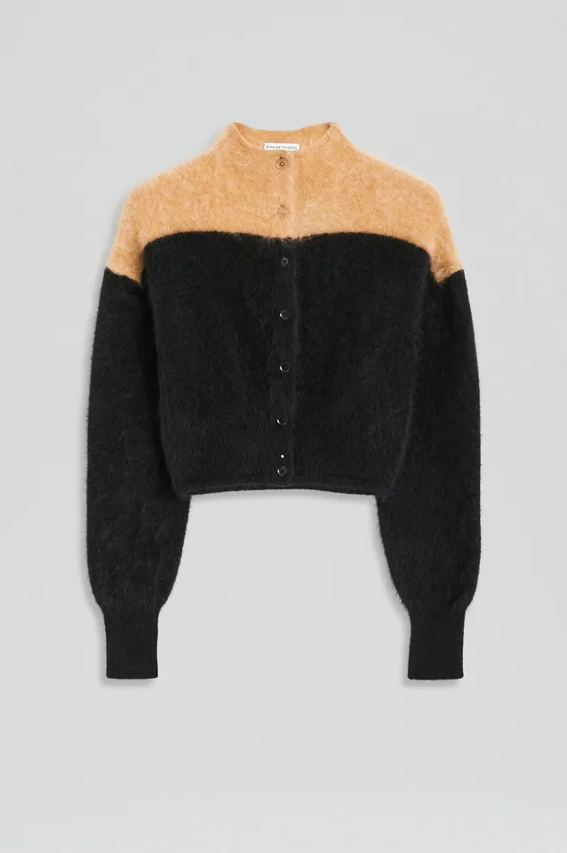 Jackets CASHMERE BRUSHED CARDIGAN BLACKCAMEL Scanlan Theodore Women Jackets CASHMERE BRUSHED CARDIGAN BLACKCAMEL Scanlan Theodore Women