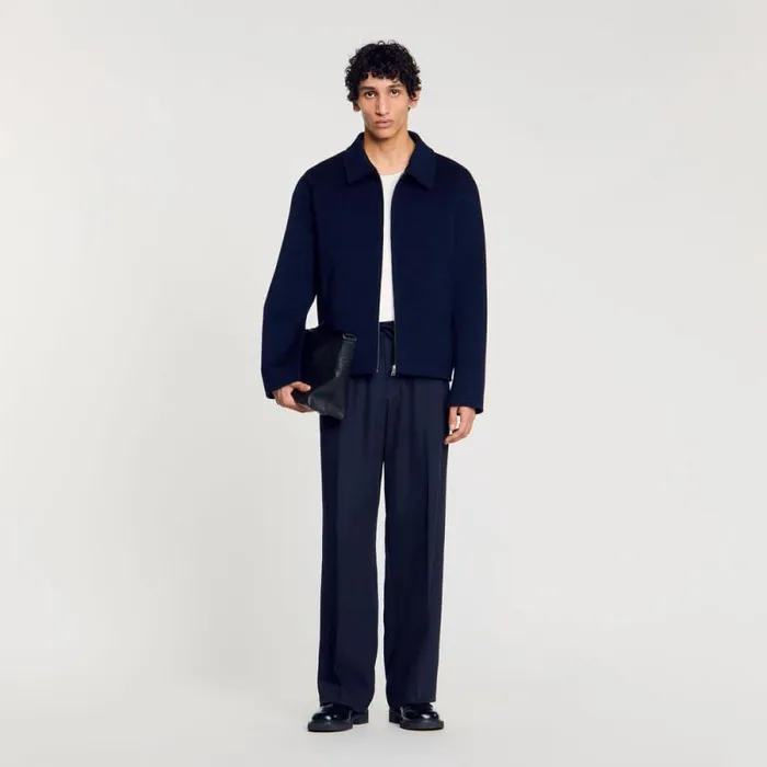 Jackets Men SANDRO Doublefaced Wool Jacket Royal Blue