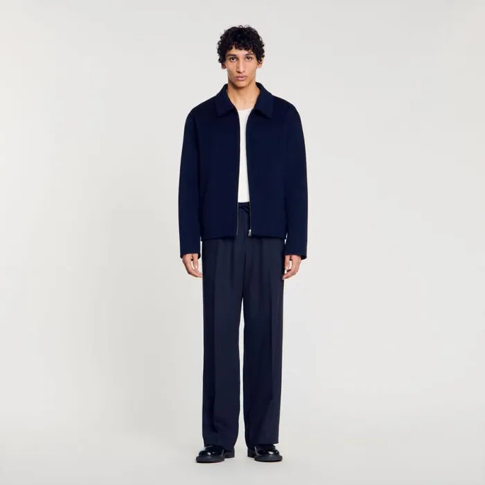 Jackets Men SANDRO Doublefaced Wool Jacket Royal Blue