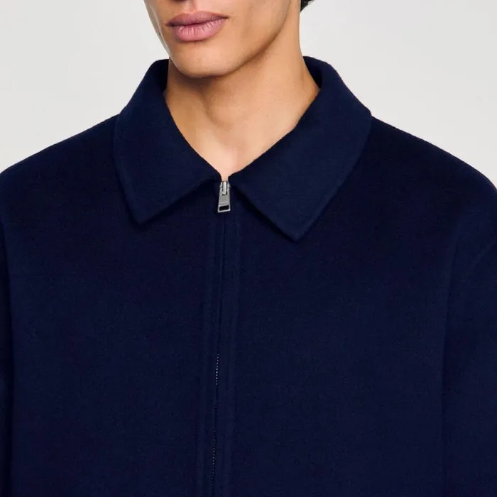 Jackets Men SANDRO Doublefaced Wool Jacket Royal Blue