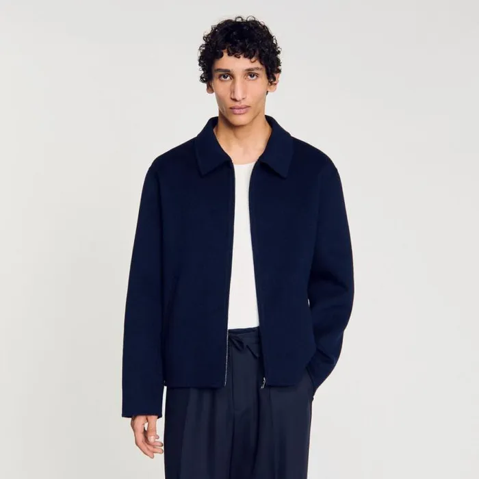 Jackets Men SANDRO Doublefaced Wool Jacket Royal Blue