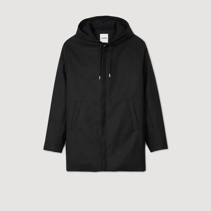 Jackets Men SANDRO Hooded Parka With Zip Black