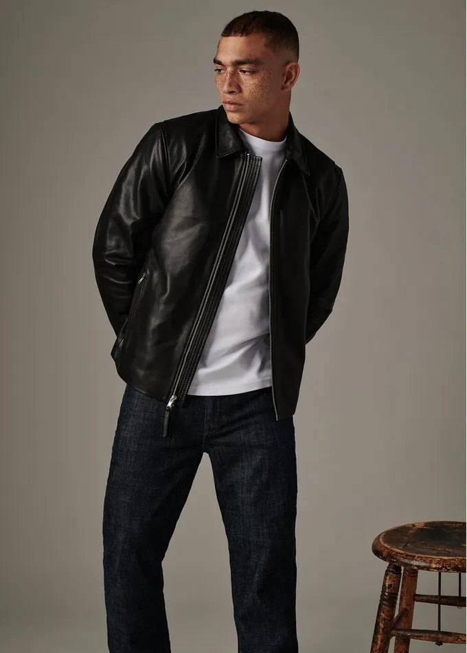 Jackets Outerwear Men REFINED LEATHER MOTO Black Joe8217s Jeans
