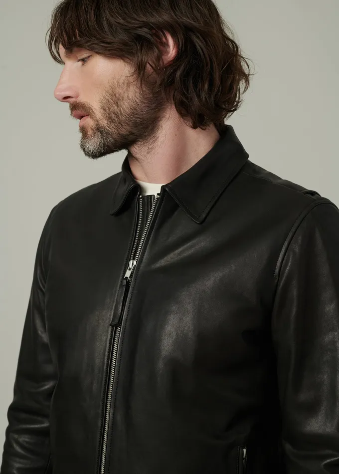 Jackets Outerwear Men REFINED LEATHER MOTO Black Joe8217s Jeans
