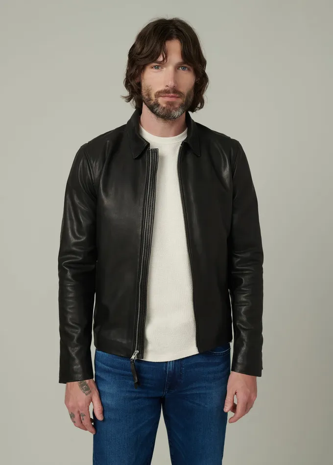 Jackets Outerwear Men REFINED LEATHER MOTO Black Joe8217s Jeans