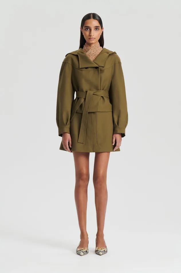 Jackets Women Scanlan Theodore CROPPED DUFFLE OLIVE