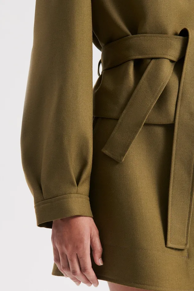 Jackets Women Scanlan Theodore CROPPED DUFFLE OLIVE Jackets Women Scanlan Theodore CROPPED DUFFLE OLIVE
