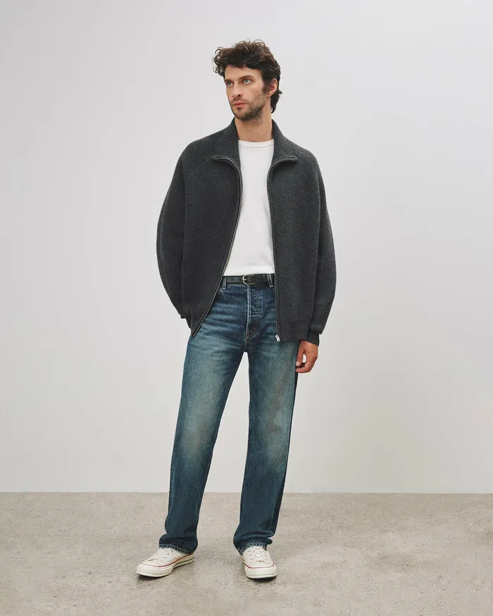 JAD SWEATER Dark Charcoal Melange Men Sweaters Nili Lotan