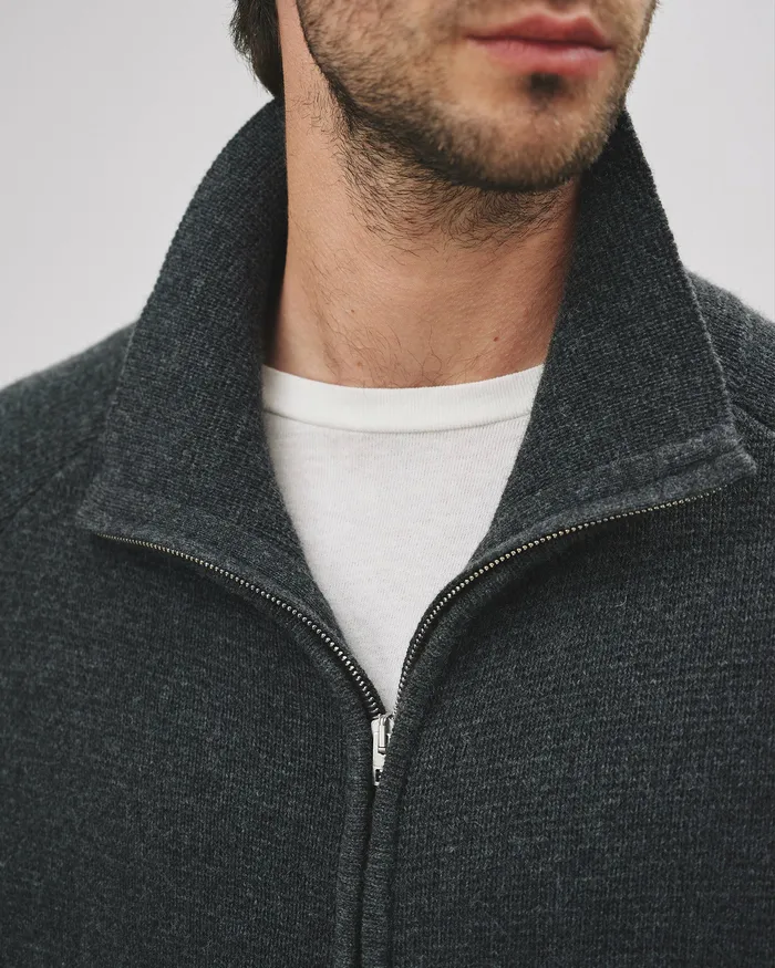 JAD SWEATER Dark Charcoal Melange Men Sweaters Nili Lotan