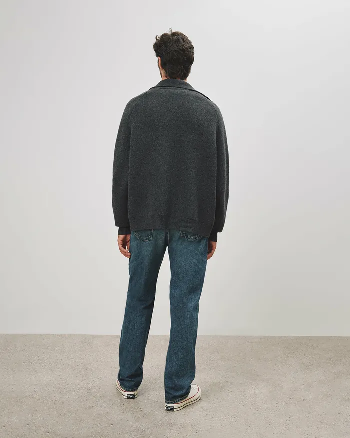 JAD SWEATER Dark Charcoal Melange Men Sweaters Nili Lotan