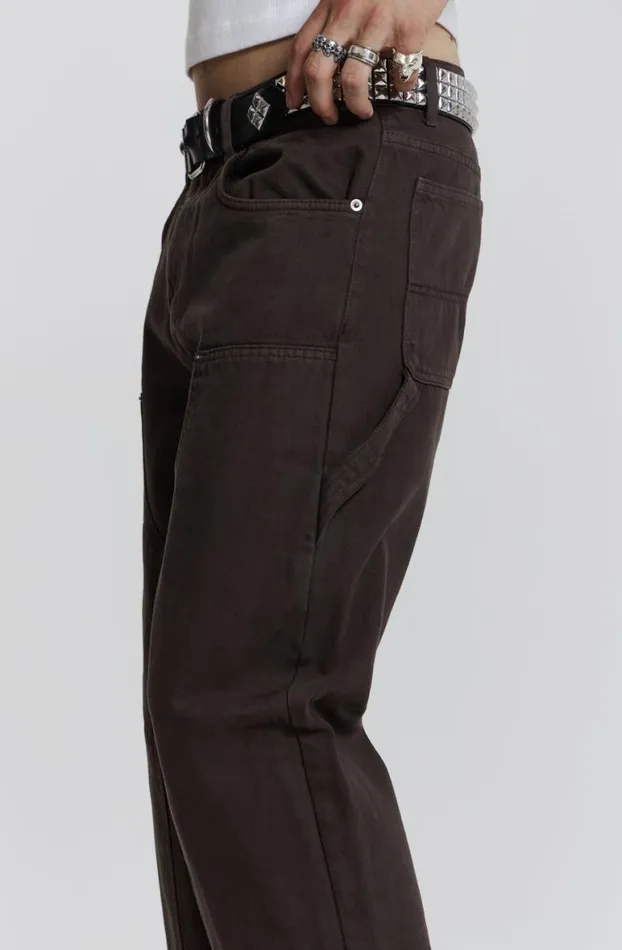 Jeans Men Jaded London Brown Carpenter Jeans In Skate Fit